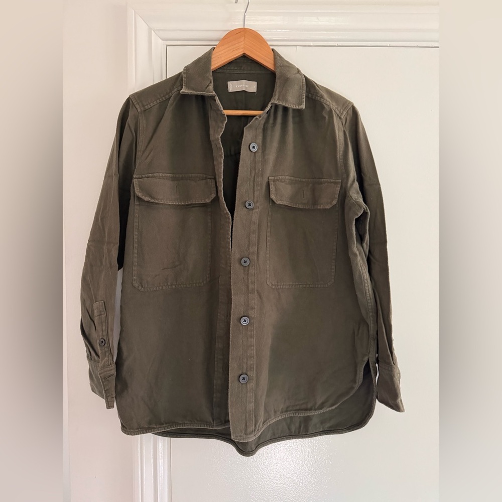 Everlane Olive Green Utility Shirt Jacket